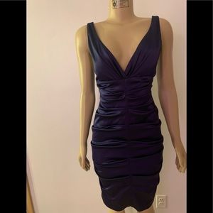 Elegant Midnight Blue Cocktail Dress